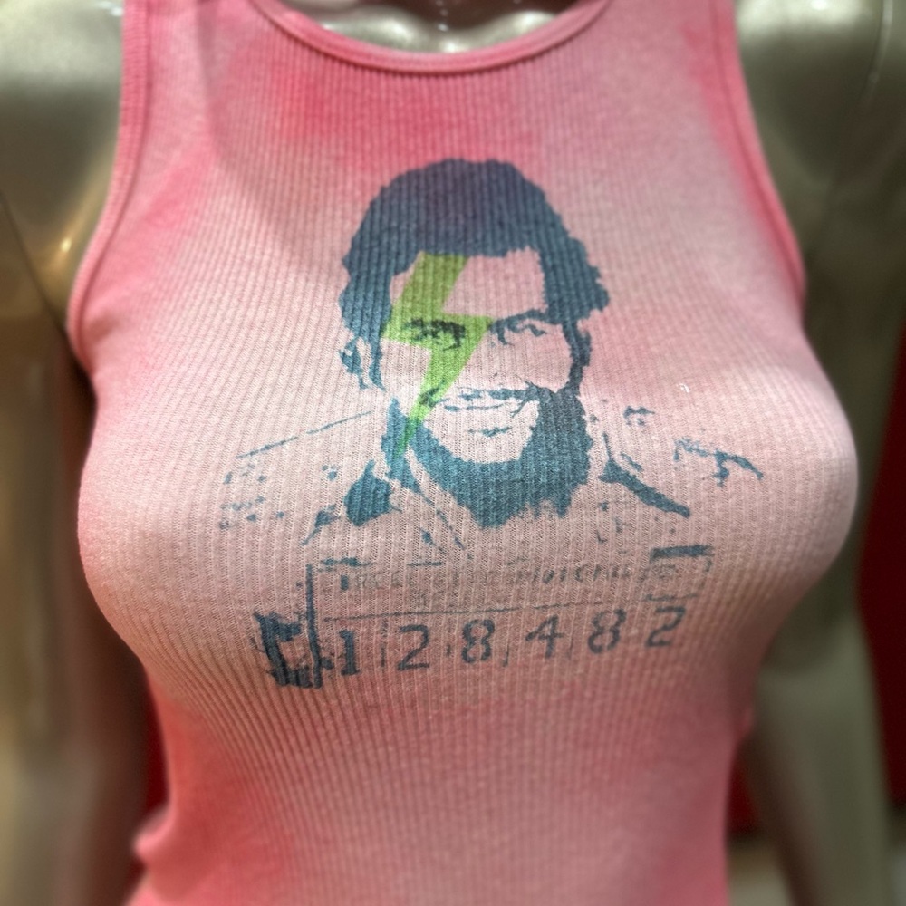 PABLO ESCOBAR gangster mugshot Pink Graffiti Graphic soft Tank Top S